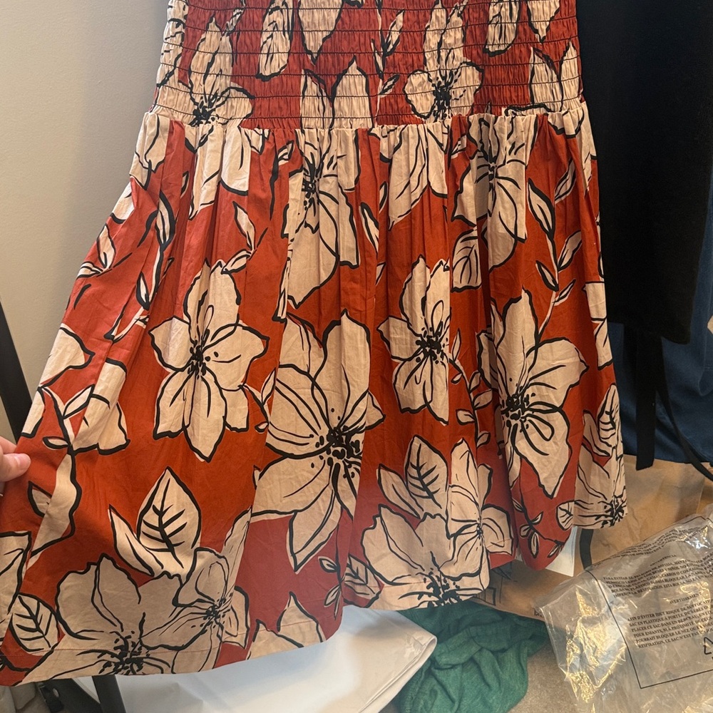 NWT Anthropologie Dhruv Kapoor Smocked Flounce-Hem Dress - Picture 11 of 12
